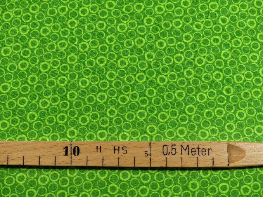 Preview: Patchworkstoff  Basic Ton in Ton grün Detailansicht mit Maß